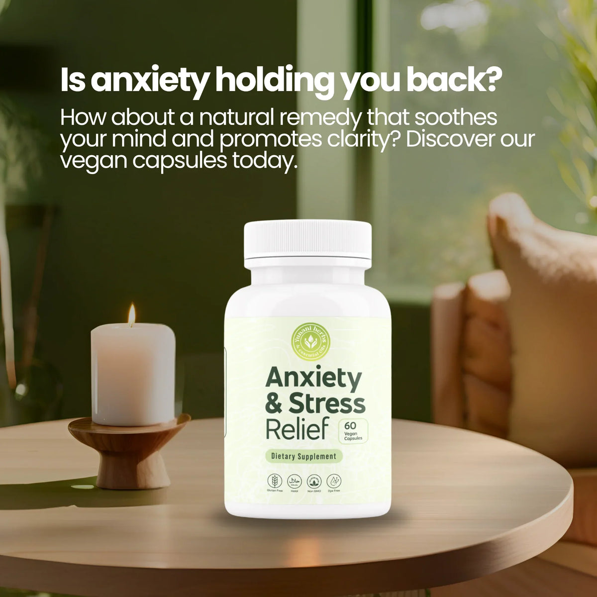 Strace Relief Anxiety & Stress Relief 60 vegan capsules – Sapodilla Ambience