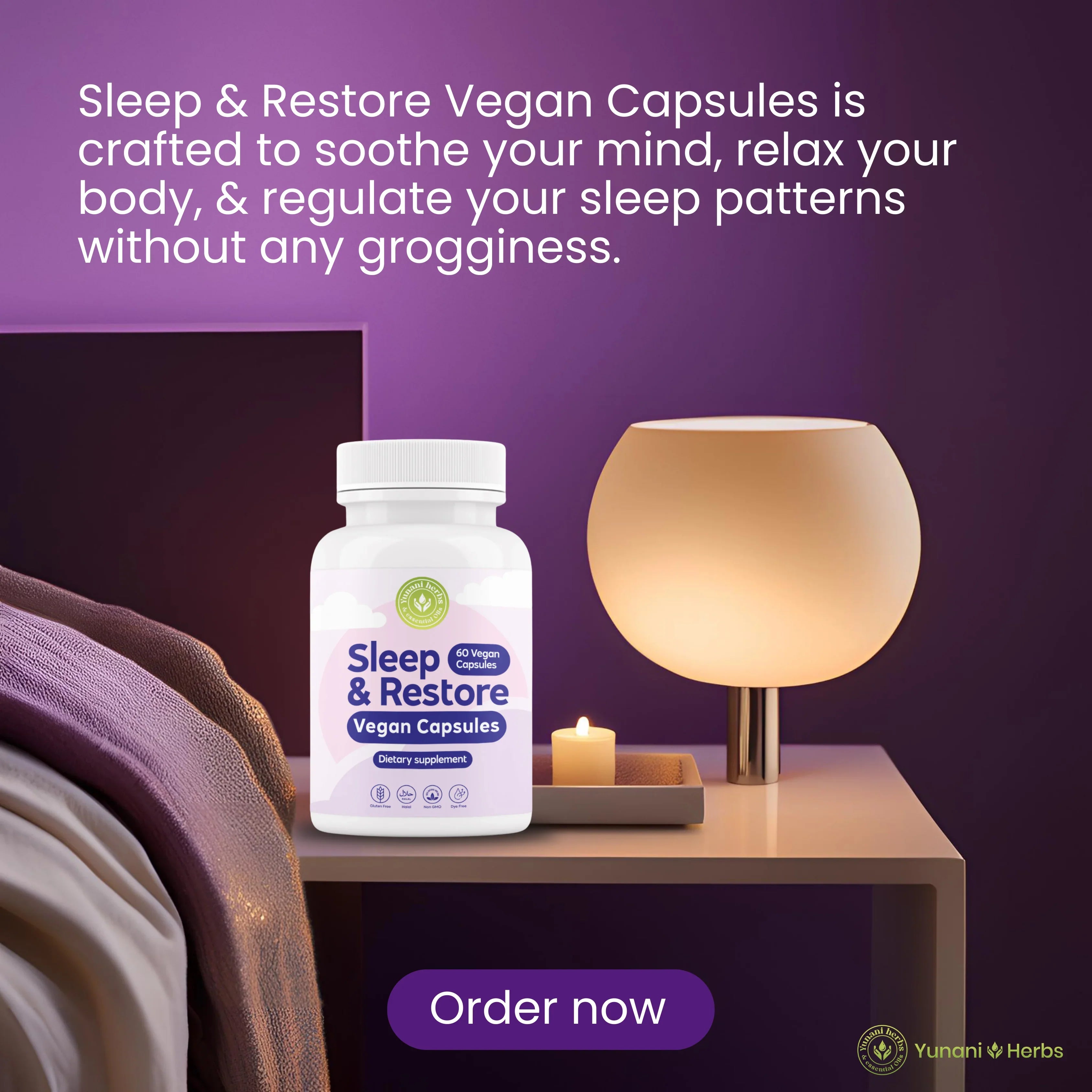 Yunani Herbs - Sleep & Restore Vegan Capsules
